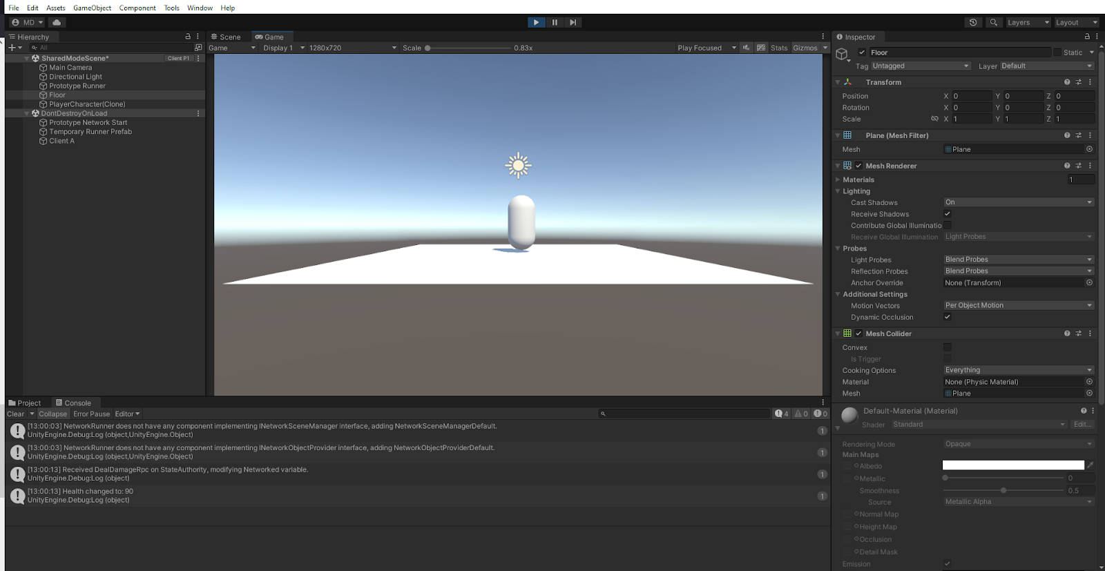 Player Capsule in the Scene